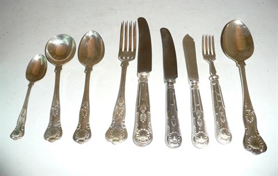Lot 167 - Silver canteen of cutlery, comprising of six table forks, six dessert spoons, six soup/dessert...