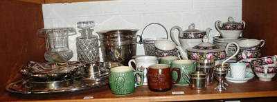 Lot 169 - Quantity of crystal, silver plate, Denby coronation mugs, tea set etc