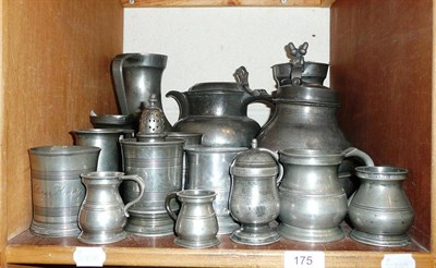 Lot 175 - A quantity of pewter ware