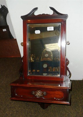 Lot 185 - Walnut framed hall mirror with single drawer