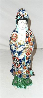 Lot 198 - A Japanese enamelled porcelain figure by Kwannon, probably Kaya late Meiji