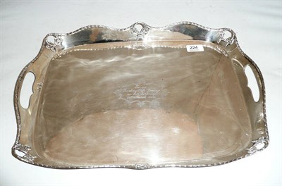 Lot 224 - Silver twin-handled tray, engraved 1926, 55 oz