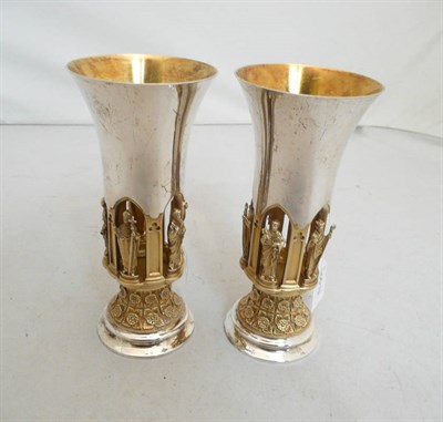 Lot 226 - Two silver and silver gilt modern limited edition goblets to commemorate 'The Foundation of the...