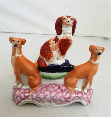 Lot 249 - A Staffordshire greyhound and spaniel group