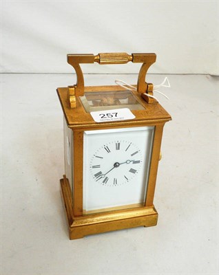 Lot 257 - Gilt carriage clock