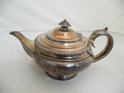 Lot 261 - Silver teapot, 19oz approx