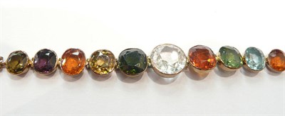 Lot 279 - A multi gem bracelet