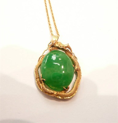 Lot 280 - A jade pendant on chain