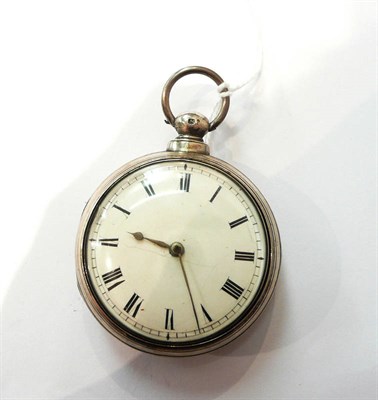 Lot 290 - A silver pair cased pocket watch