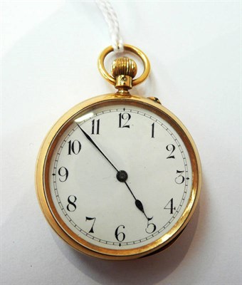 Lot 291 - An 18ct gold fob watch