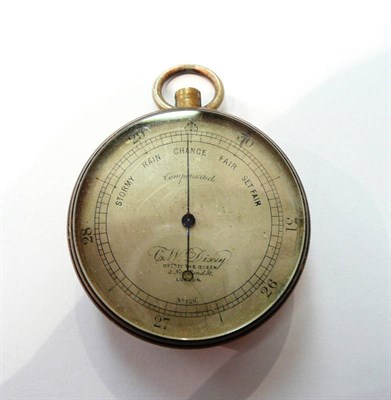 Lot 294 - A small brass pocket barometer