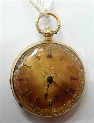 Lot 299 - An 18ct gold fob watch