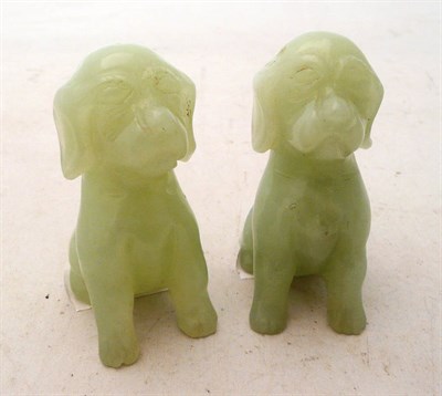 Lot 310 - Two jade dogs