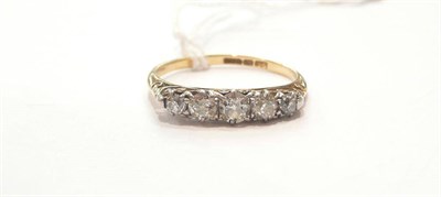 Lot 312 - A diamond five stone ring, stamped '18CT'