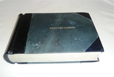 Lot 316 - Horses - Records; a purpose-made oblong folio ledger with manuscript entries by Peter Jeffreys,...