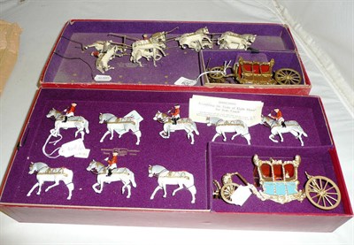 Lot 329 - Britains Historical Series 'Her Majestys State Coach' boxed and another 'The State Coach'...