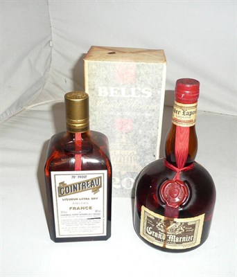 Lot 338 - A bottle of Bells 20 year old Royal Reserve, boxed, also a bottle of Cointreau and a bottle of...