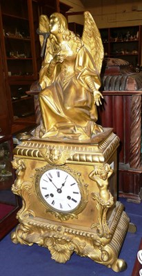 Lot 344 - French gilt metal mantel clock