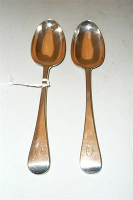 Lot 367 - Pair of Newcastle silver table spoons, Reid & Sons 1854-5, 4.5 oz