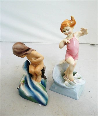 Lot 387 - Royal Worcester figure 'July' after F. G. Doughty; and another 'August'