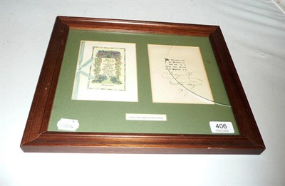 Lot 406 - An Easter card signed by Queen Mary