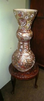 Lot 420 - Large Japanese satsuma vase and stand