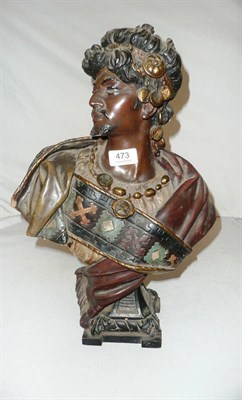 Lot 473 - A cold painted plaster model of a Blackamoor