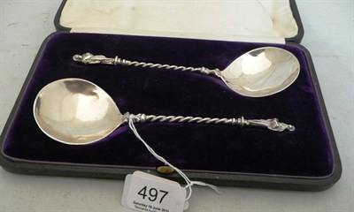 Lot 497 - A pair of 'apostle' spoons (cased)