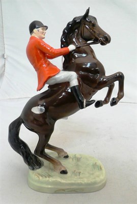 Lot 506 - Beswick 'Huntsman' on rearing brown horse, model No. 868 (style 2), gloss, 25.4cm high on...