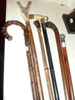 Lot 520 - Six assorted sticks and canes