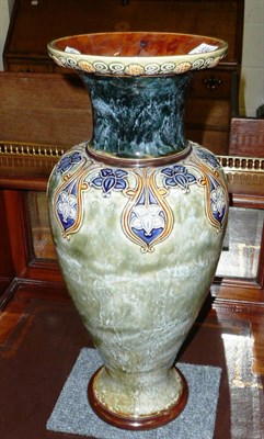 Lot 534 - An Art Nouveau Royal Doulton England Stoneware large footed ovoid vase with flared neck and...