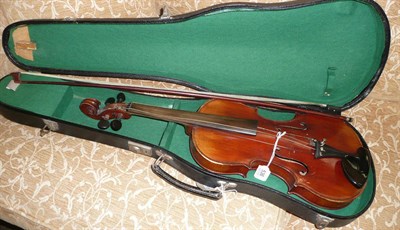 Lot 536 - Cased violin and bow