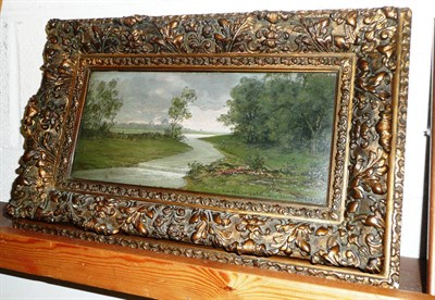 Lot 555 - A framed oil on board with a landscape, 'A Notre Amierosalia' by Jan Van Beers, Picture, landscape