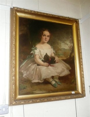 Lot 609 - Oil on board, 'Lady lucas' in heavy gilt frame