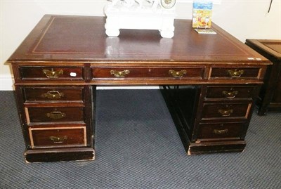 Lot 612 - Edwardian mahogany partners desk