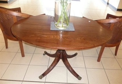 Lot 639 - 19th century mahogany oval top table on pedestal base