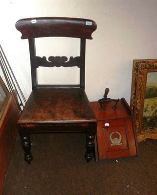 Lot 641 - Walnut coal purdonium and Victorian dining chair