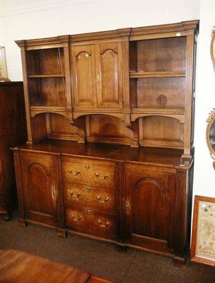 Lot 643 - Large carved oak dresser and rack