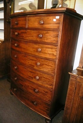 Lot 644 - Victorian mahogany bow fronted chest of drawers