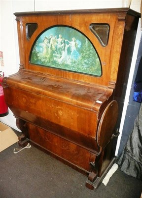 Lot 653 - Walnut inlaid polyform organ