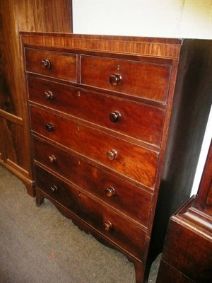 Lot 664 - A 19th century mahogany five height chest of drawers