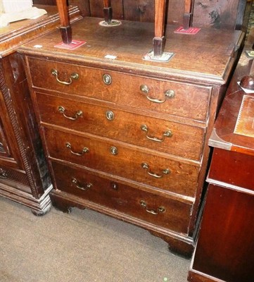 Lot 686 - Georgian oak chest of four drawers