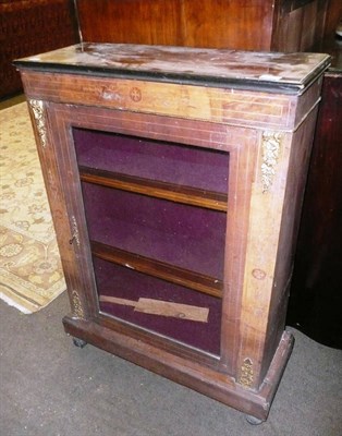 Lot 710 - Victorian walnut and marquetry display cabinet