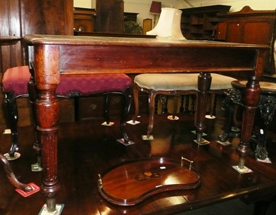 Lot 714 - Victorian mahogany rectangular table with a green leather insert