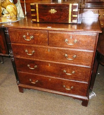 Lot 725 - Georgian oak straight fronted chest of drawers