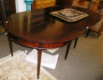 Lot 729 - Mahogany D end dining table and three leaves