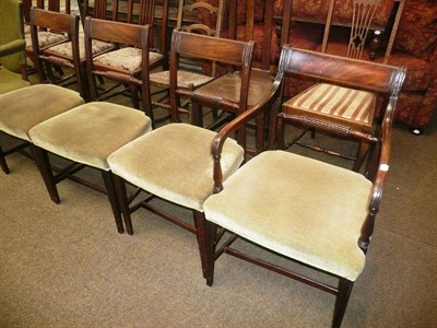 Lot 735 - A set of four regency mahogany dining chairs with rope twist backs