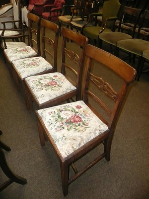 Lot 736 - Set of four 19th century mahogany dining chairs