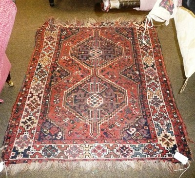 Lot 743 - Afshar rug South West Persia together with a machine made rug (2)