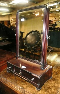 Lot 765 - 19th century mahogany toilet mirror